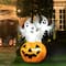 Glitzhome® 6ft. Lighted 3 Ghosts In Jack-O'-Lantern Pumpkin with Scream Inflatable Décor